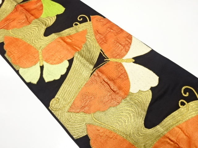 JAPANESE KIMONO / ANTIQUE FUKURO OBI / SILK / WOVEN STREAM